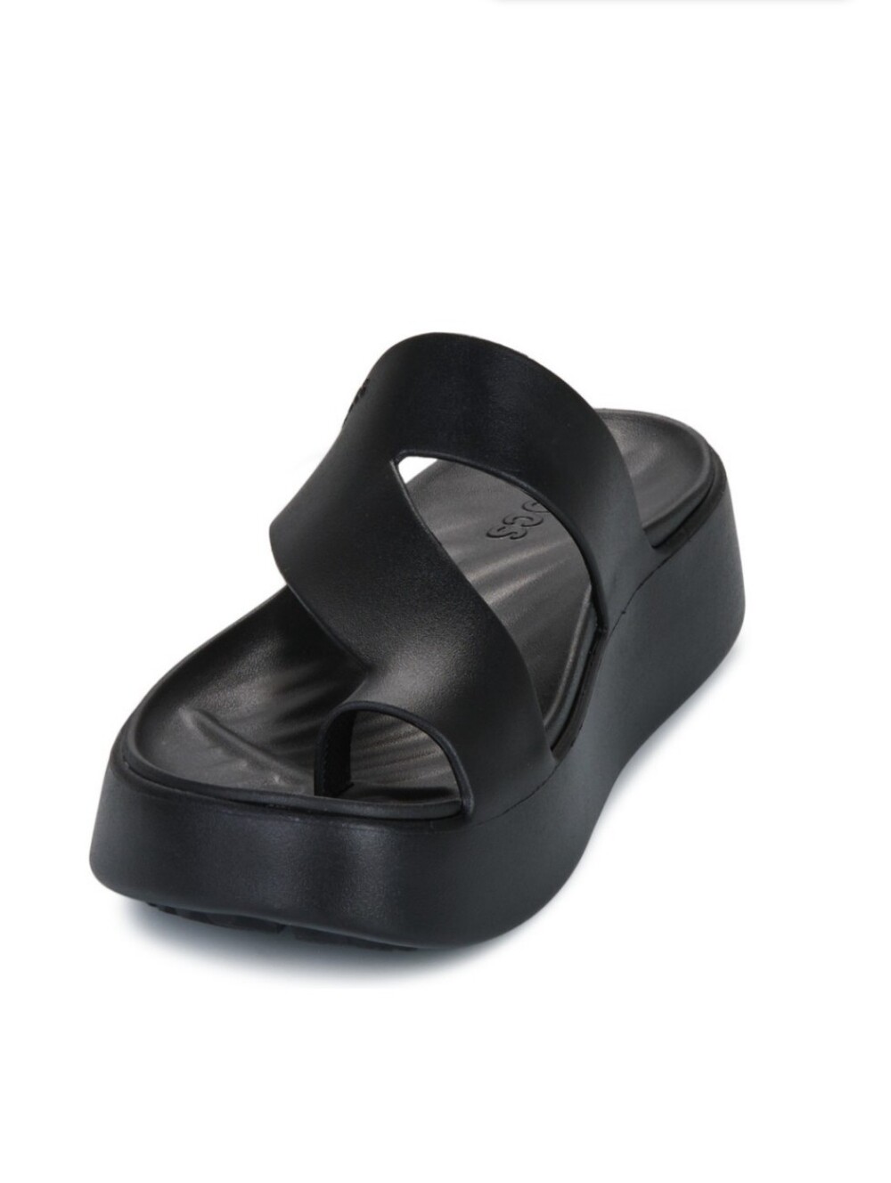 Viral CROCS Black Platform Toe Loop Sandals - Picture 2 of 6